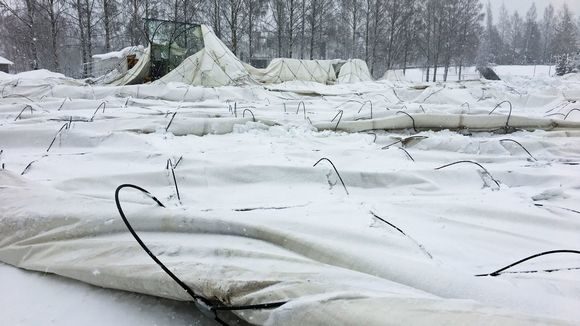 Collapsed air dome in Jyväskylä.