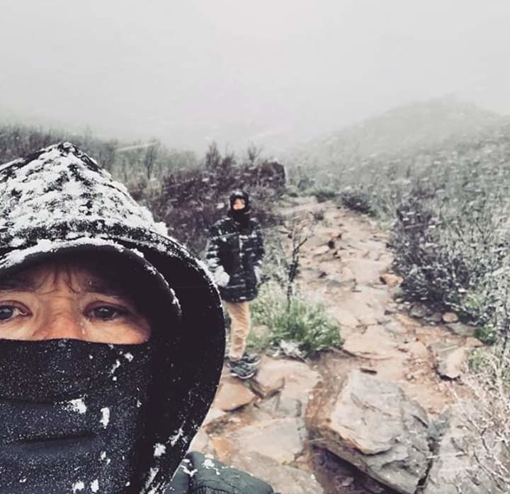 snowfall on Bluff Knoll