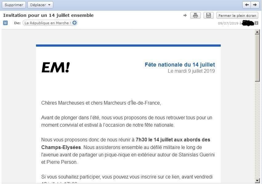 Cliquer pour agrandir LREM, 14 juillet 2019