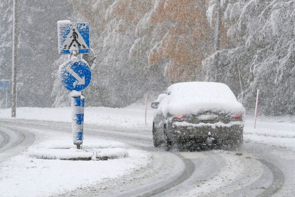 First snow in Heinävaara, Joensuu, on 4 October