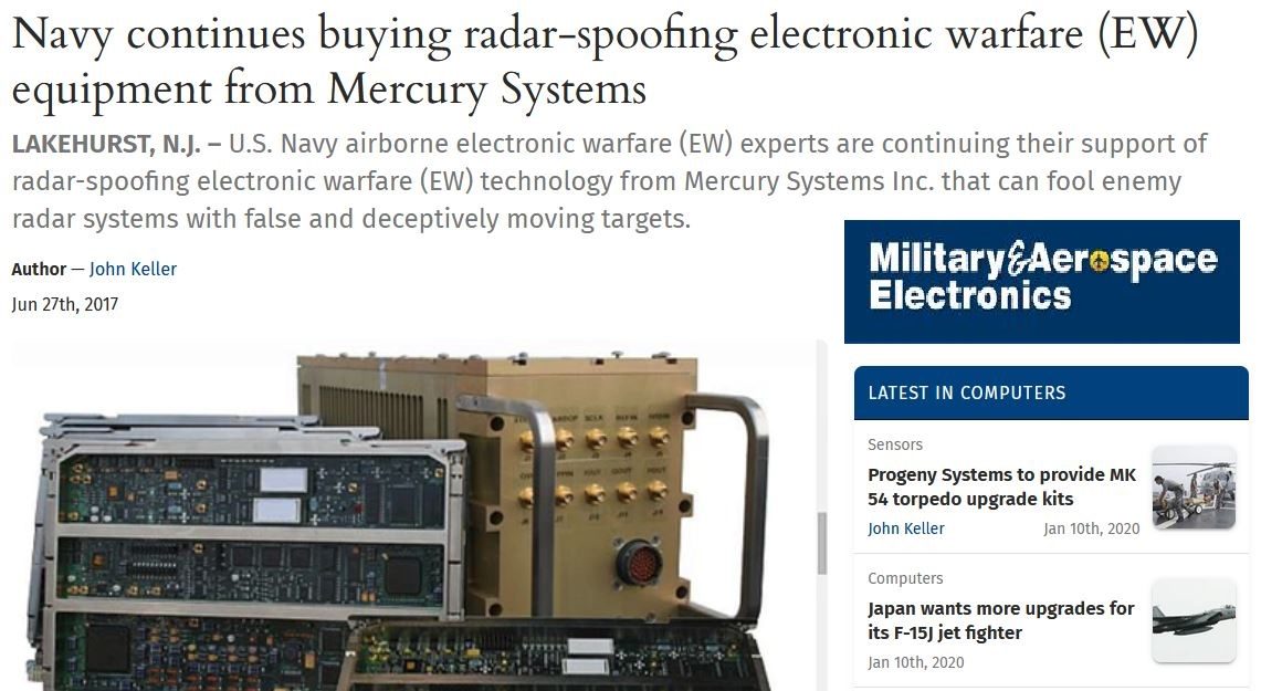 US Navy dispositifs de guerre électronique spoofing