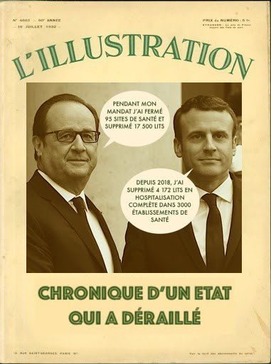 Hollande Macrons lits hopitaux