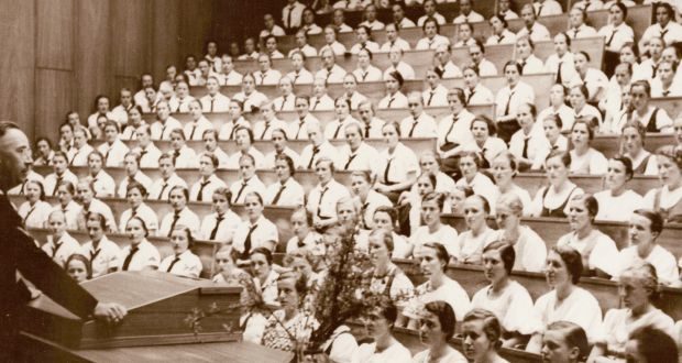 Heinrich Himmler addresses a group of female Hitler youth in 1937. The Gestapo relied on such civilian loyalists to be their eyes and ears.