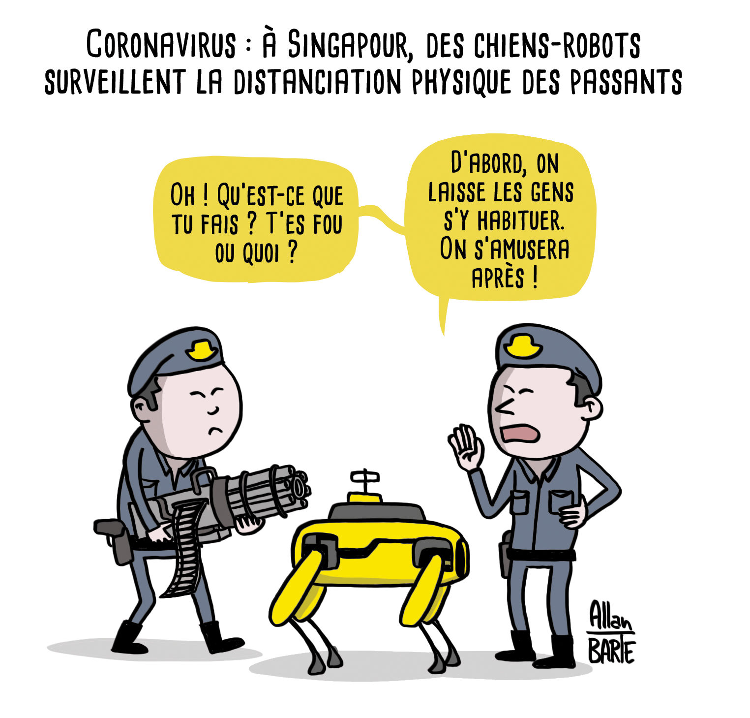 Singapour, chiens-robots
