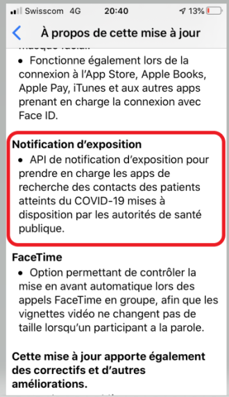 iOS, notification