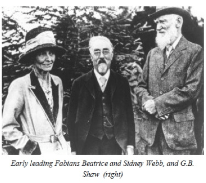 Premiers leaders fabiens, Béatrice et Sydney Webb et George Bernard Shaw