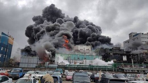 Incendie usine hydroxy Taïwan