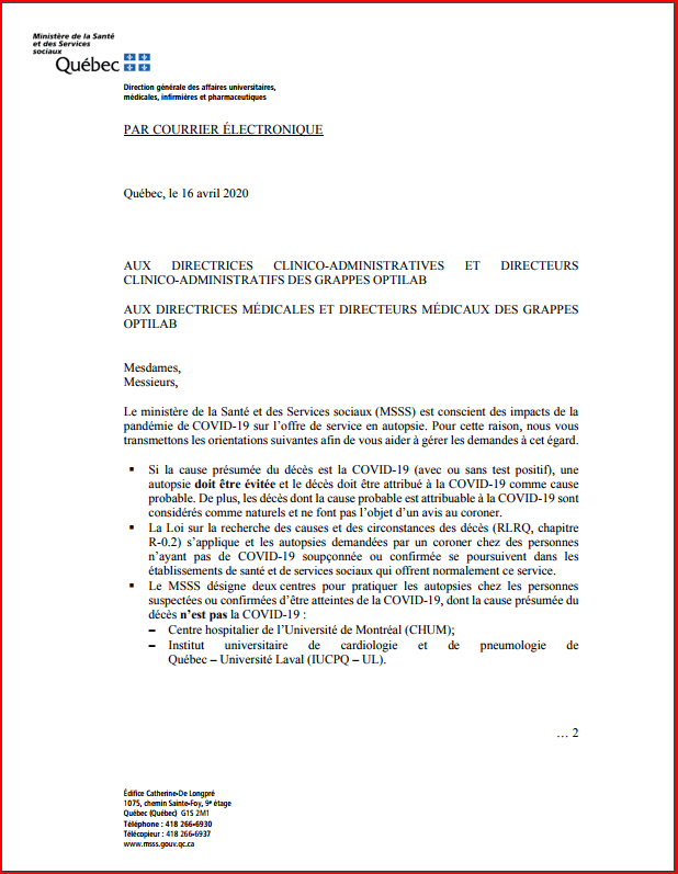 Cliquer pour agrandir lettre covid québec