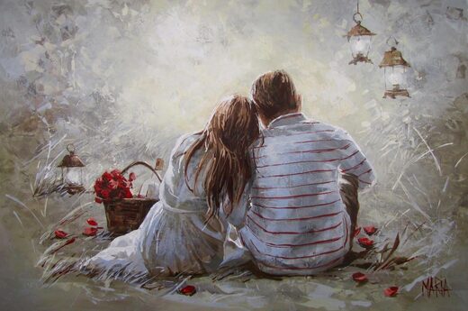 peinture romance couple