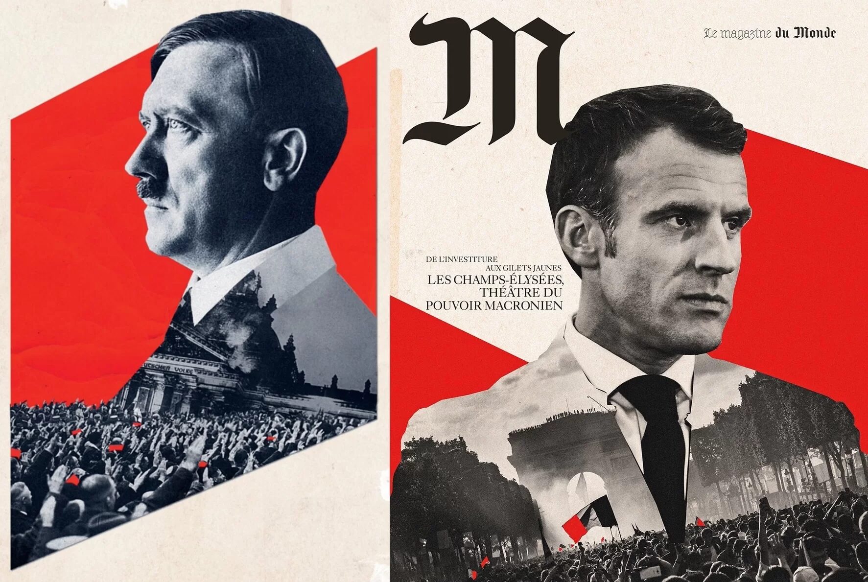 Hitler et Macron par Le Monde