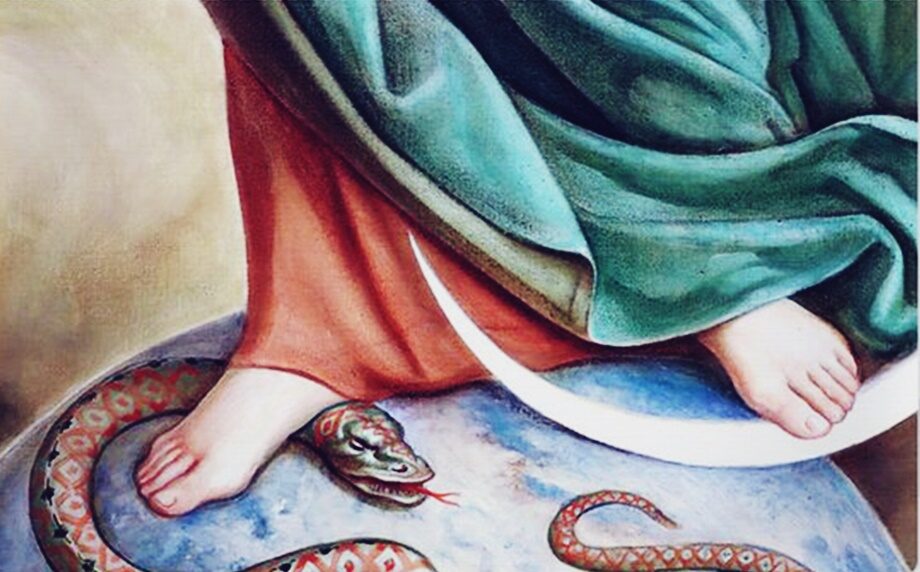 Vierge Marie écrasant un serpent