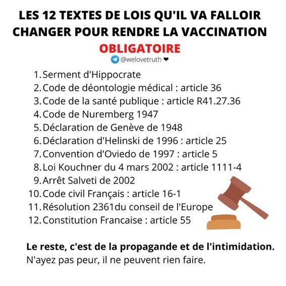 12 textes de lois