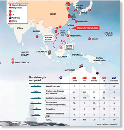 L'AUKUS prépare une guerre nucléaire pour soutenir Taïwan Map1