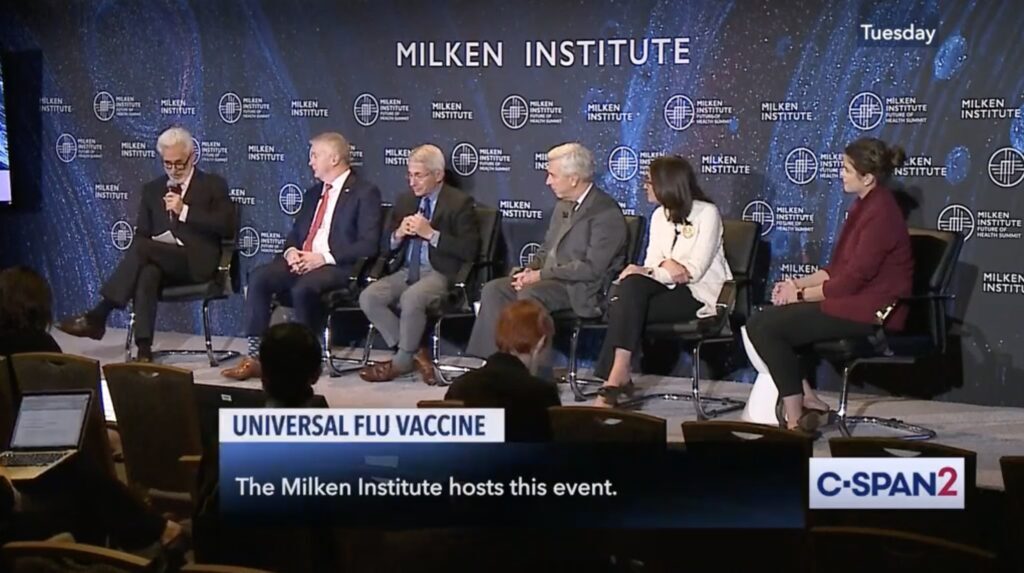 table ronde sur le vaccin universel contre la grippe - Milken Institute en 2019.