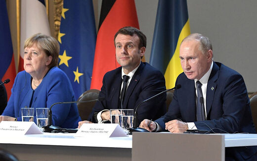 Merkel, Macron, Poutine