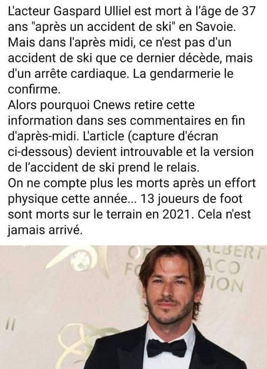 Cliquer pour agrandir Décès Gaspard Ulliel