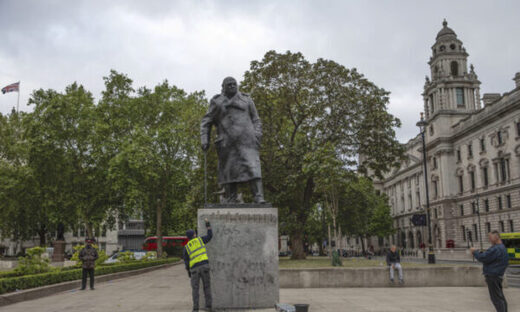 statue Churchill vandalisée