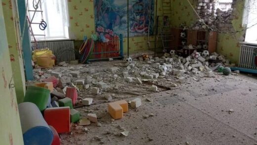 école maternelle Donbass bombardée par l'armée ukrainienne