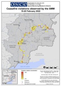 Violations des cessez-le-feu en Ukraine en février 2022