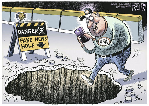 Cartoon USA Fake News Hole