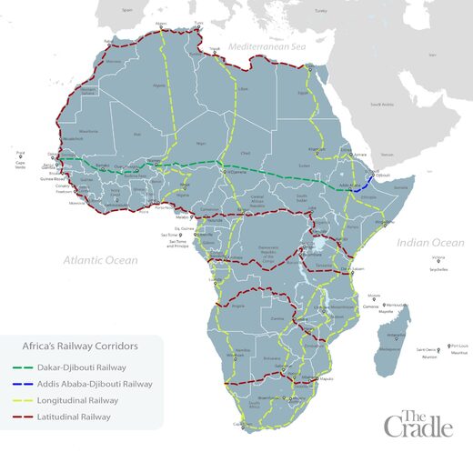 Lignes ferroviaires sur le continent africain