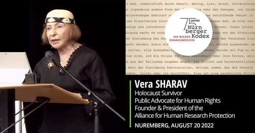 Vera Sharav: « À moins que nous ne résistions tous, 'plus jamais ça', c'est maintenant. » - Discours - Nuremberg, le 20 Août 2022