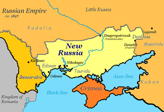 carte nouvelle russie novorussia