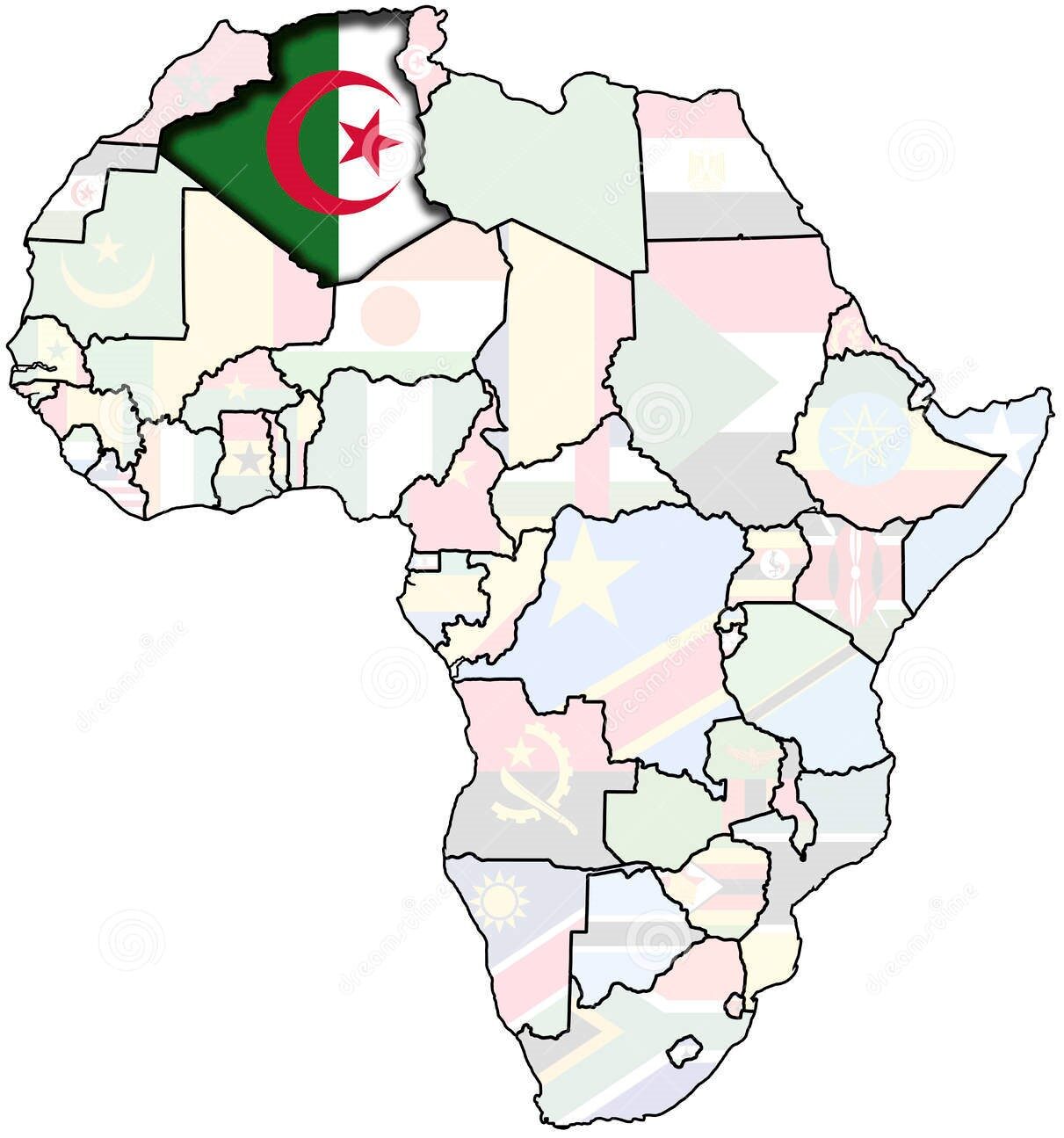 carte afrique algérie