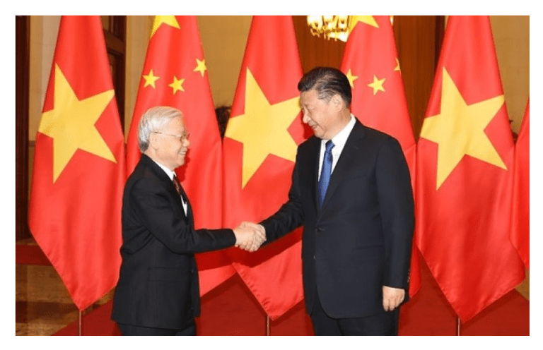 Cliquer pour agrandir Nguyen Phu Trong rencontre Xi Jinping lors
