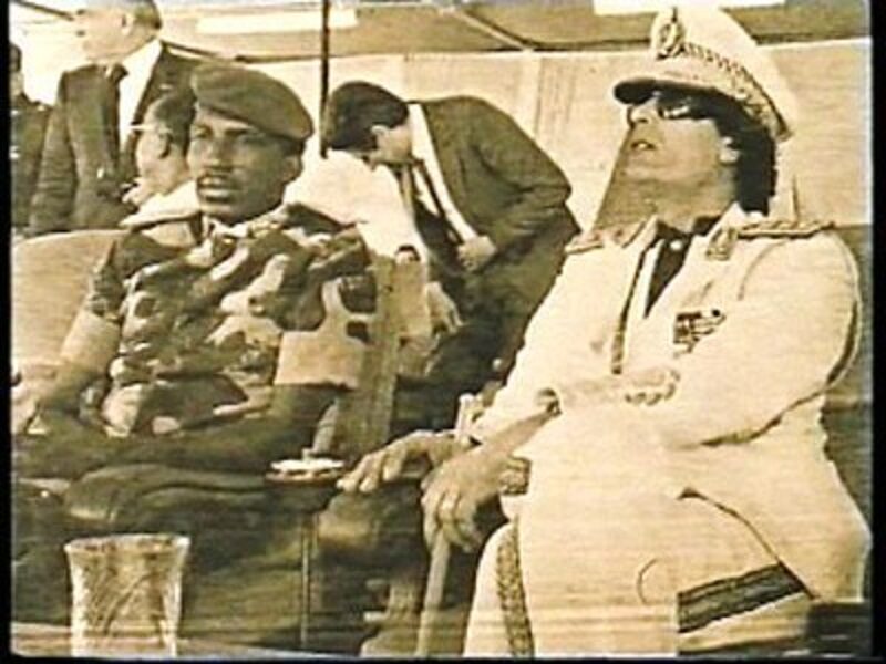 Thomas Sankara et Mouammar Kadhafi