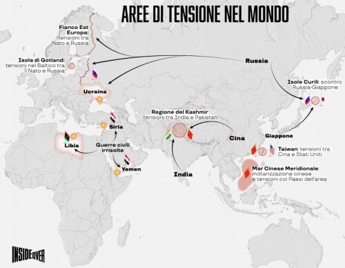 Carte par Alberto Bellotto tension mondiale
