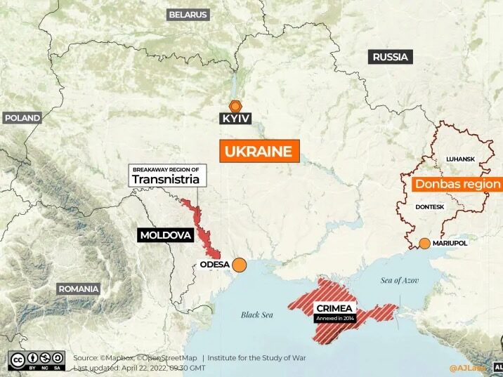 Cliquer pour agrandir La Transnistrie la Moldavie et l’Ukraine.