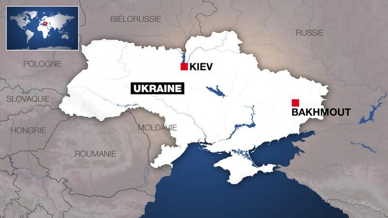 carte ukraine kiev bakhmout