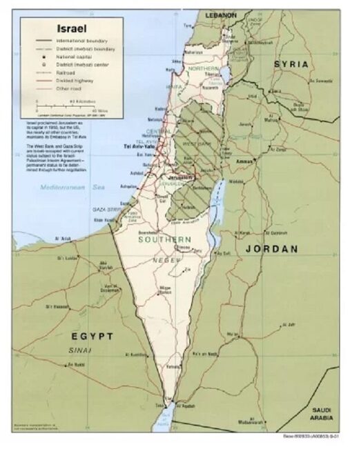 Cliquer pour agrandir carte israel palestine