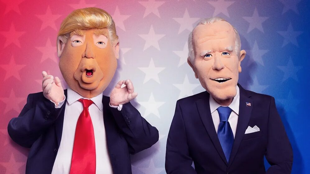 trump biden caricatures