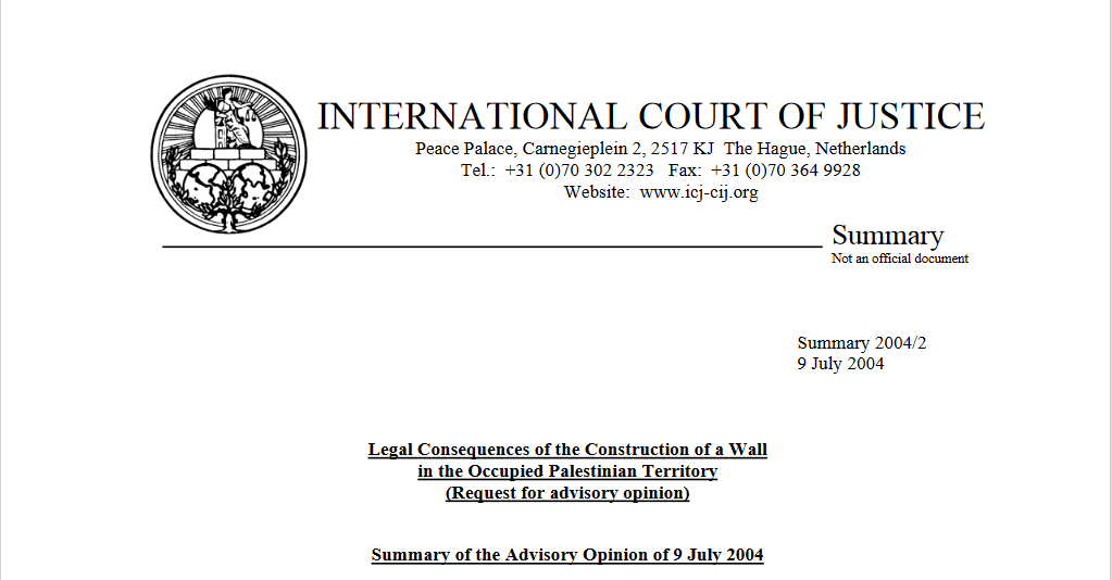 Cliquer pour agrandir avis consultatif cour international de justice
