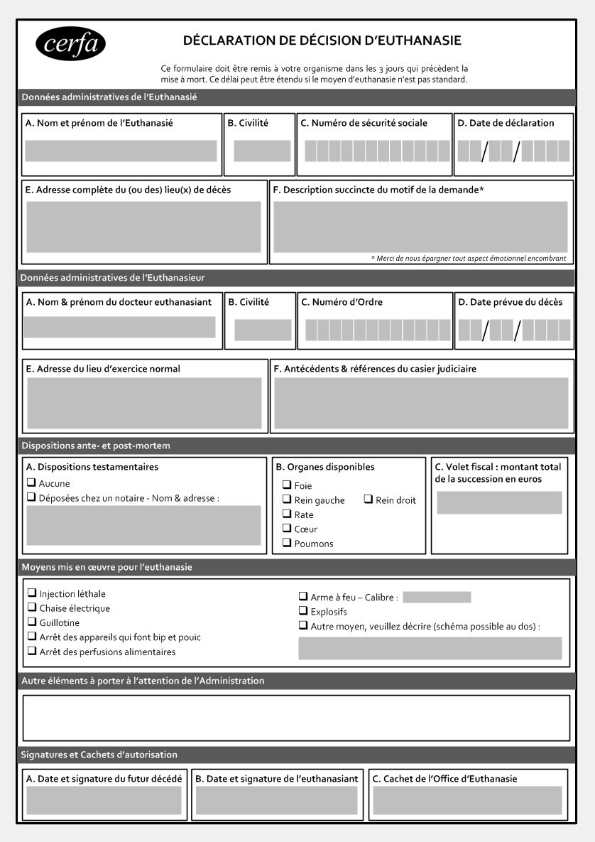 CERFA euthanasie