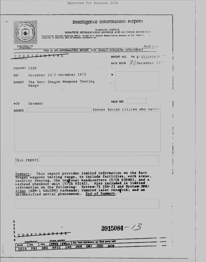 Rapport CIA 1973 UFO