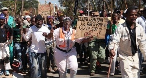Miners of South Africa on strike