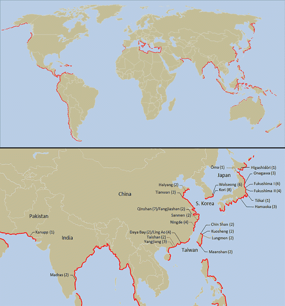 Important tsunami risks map