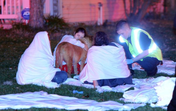 People in the street after explosion Indianapolis