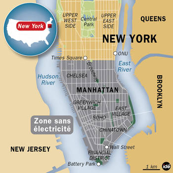 New York map zone without power