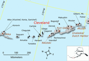 Map Cleveland Volcano Alaska