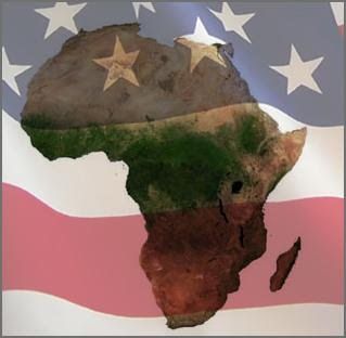 Africa Map US flag