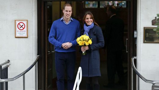 Britain's Prince William leaves the King Edward VII hospital with his wife Catherine, Duchess of Cambridge, on Dec. 6 after she spent four days being treated for acute morning sickness