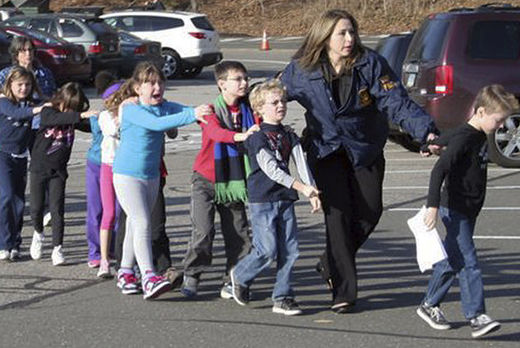 Kids at Newtown School after shooting