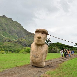 déplacement des statues de l'île de Paques