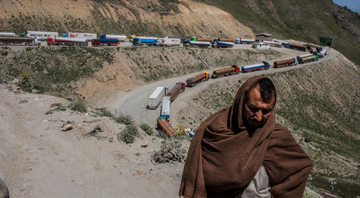 Homme en Afghanistan, route commerciale
