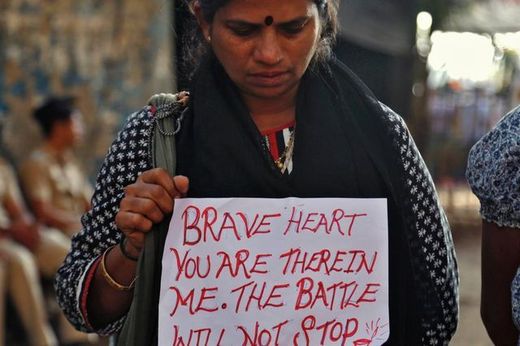 Manifestante indienne contre les viols