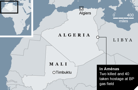 Algérie hostage area map